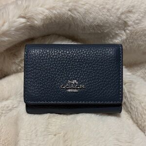 NWOT Coach Dark Blue Leather Wallet